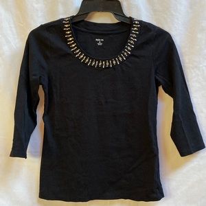 Style & Co black top w/bejeweled neckline